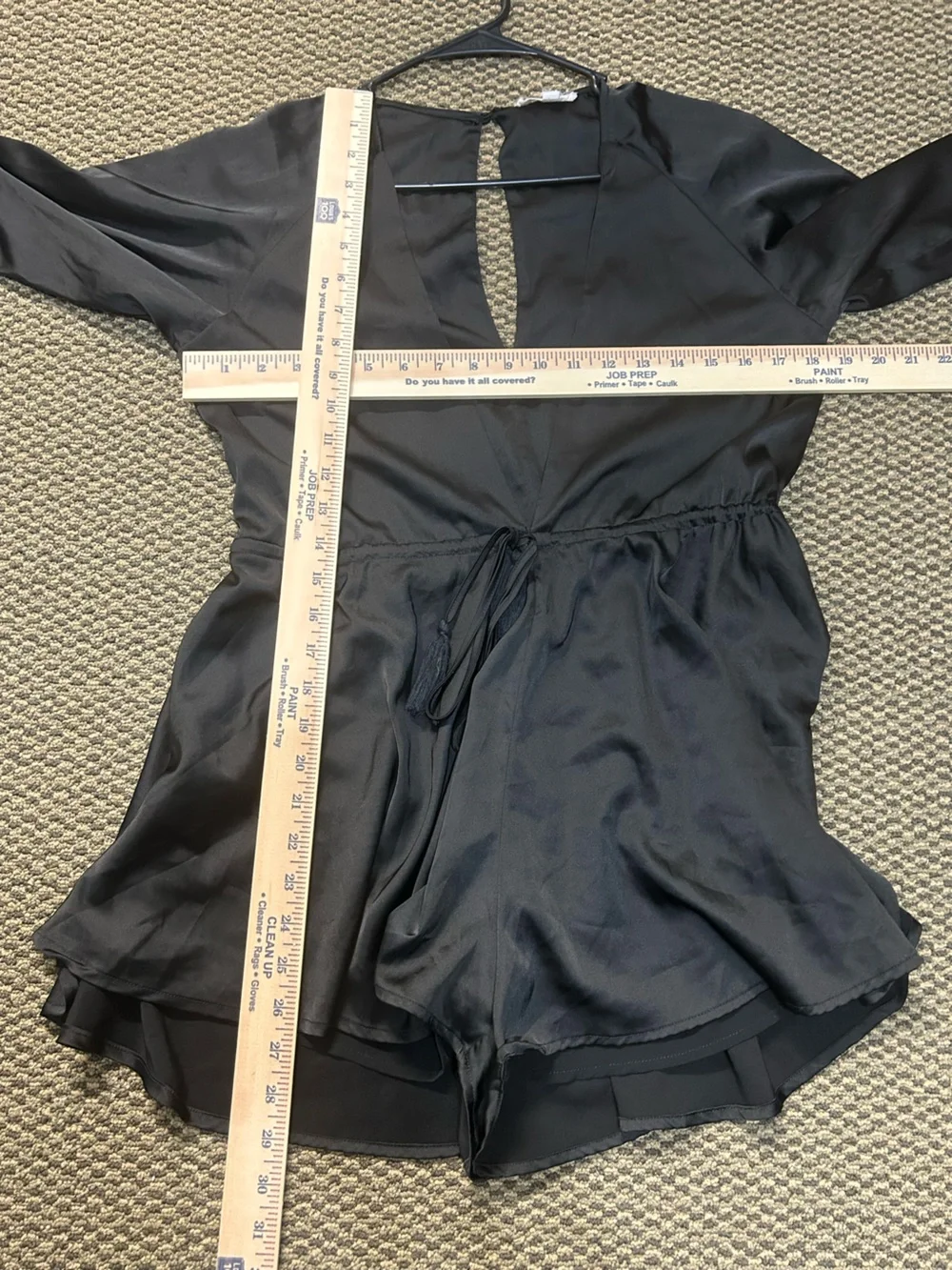 Black Romper  With Drawstring Waist